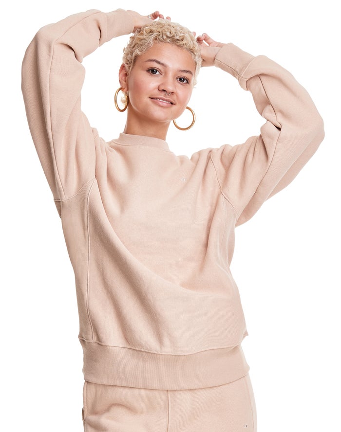 Sudadera Champion Mujer - Reverse Weave Boyfriend Crew ( Beige ) 8096725-PI